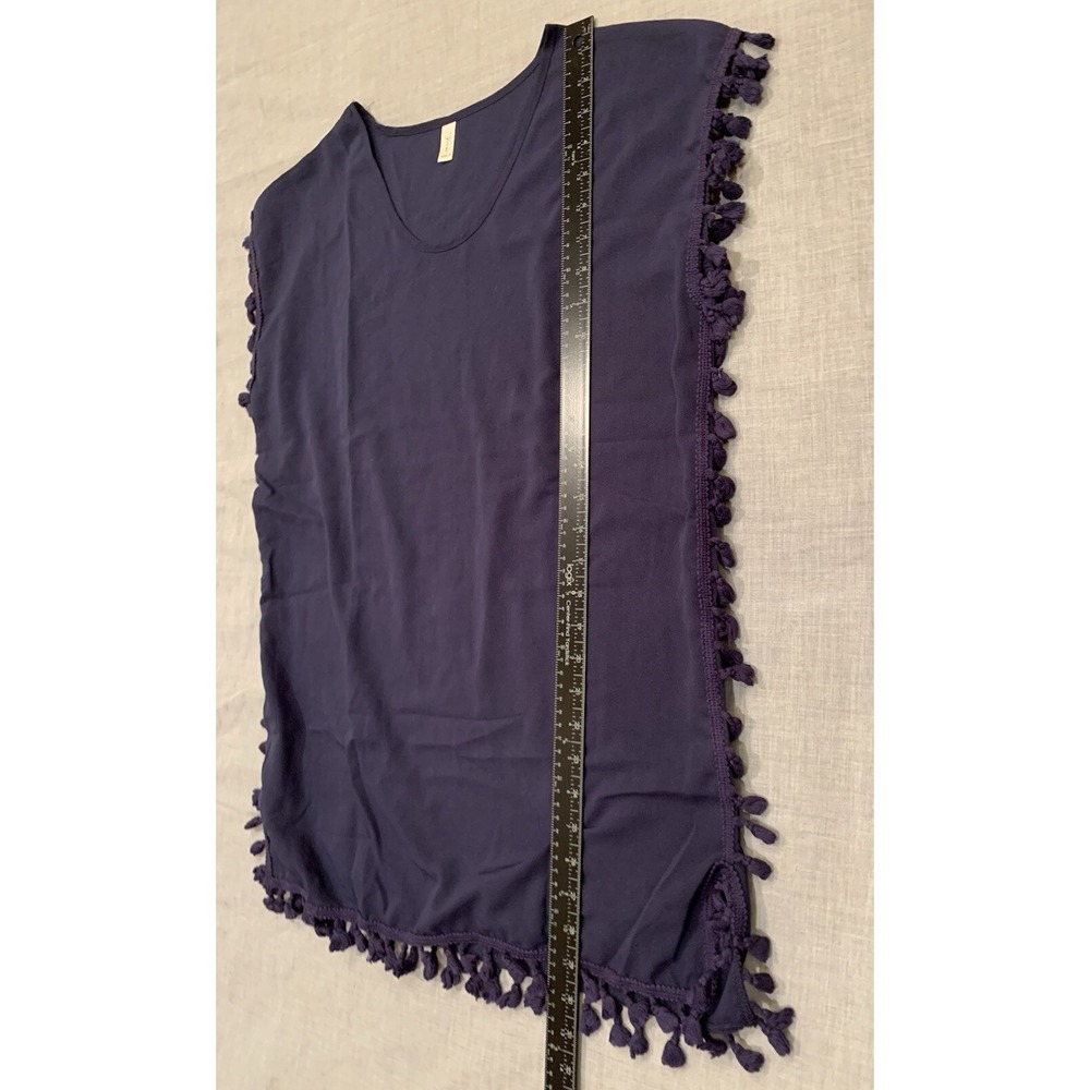 Sheer Sleeveless Top Women's XS Navy Blue - Picture 3 of 6